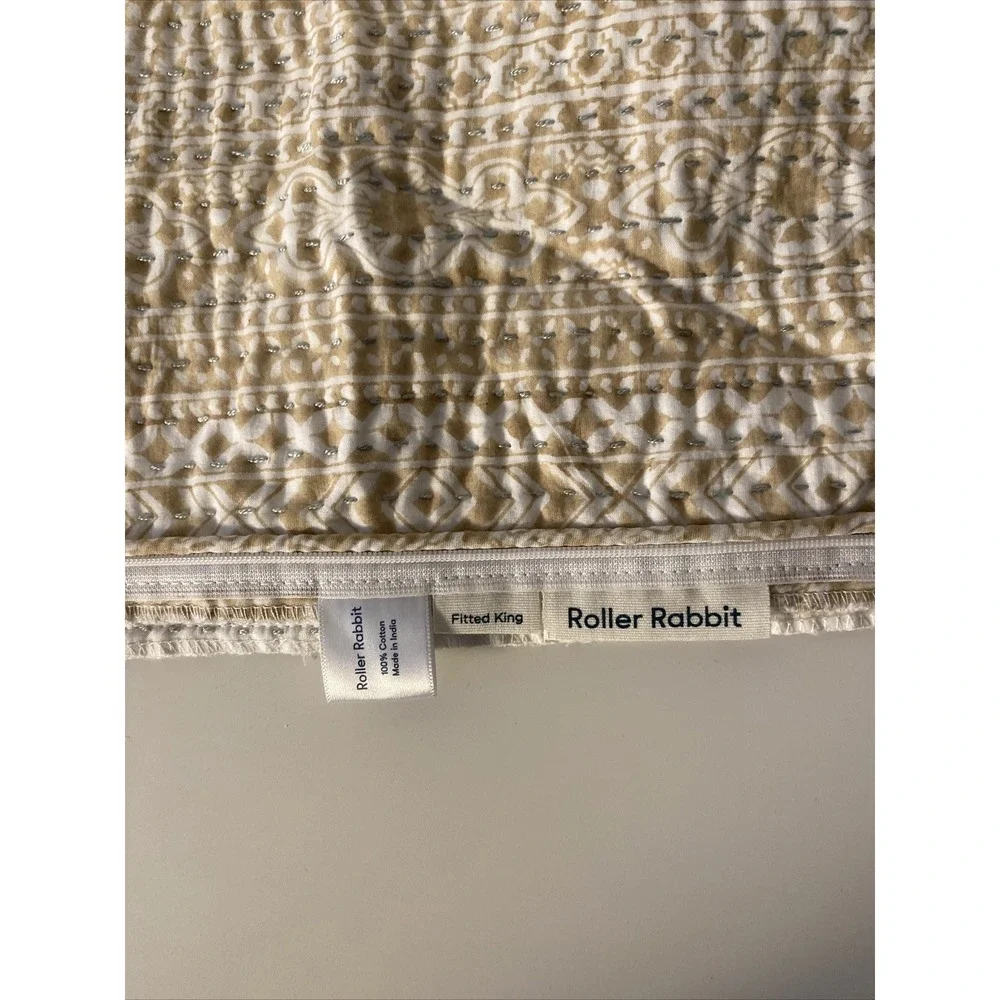 ROBERTA ROLLER RABBIT Latte Lister Quilted Sham Set in King Fitted Globally